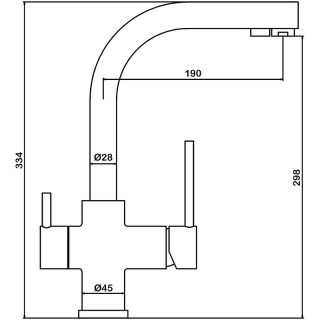 Смеситель для кухни Swedbe Selene Plus K8149M в комплекте с фильтром Аквафор Морион чёрный матовый